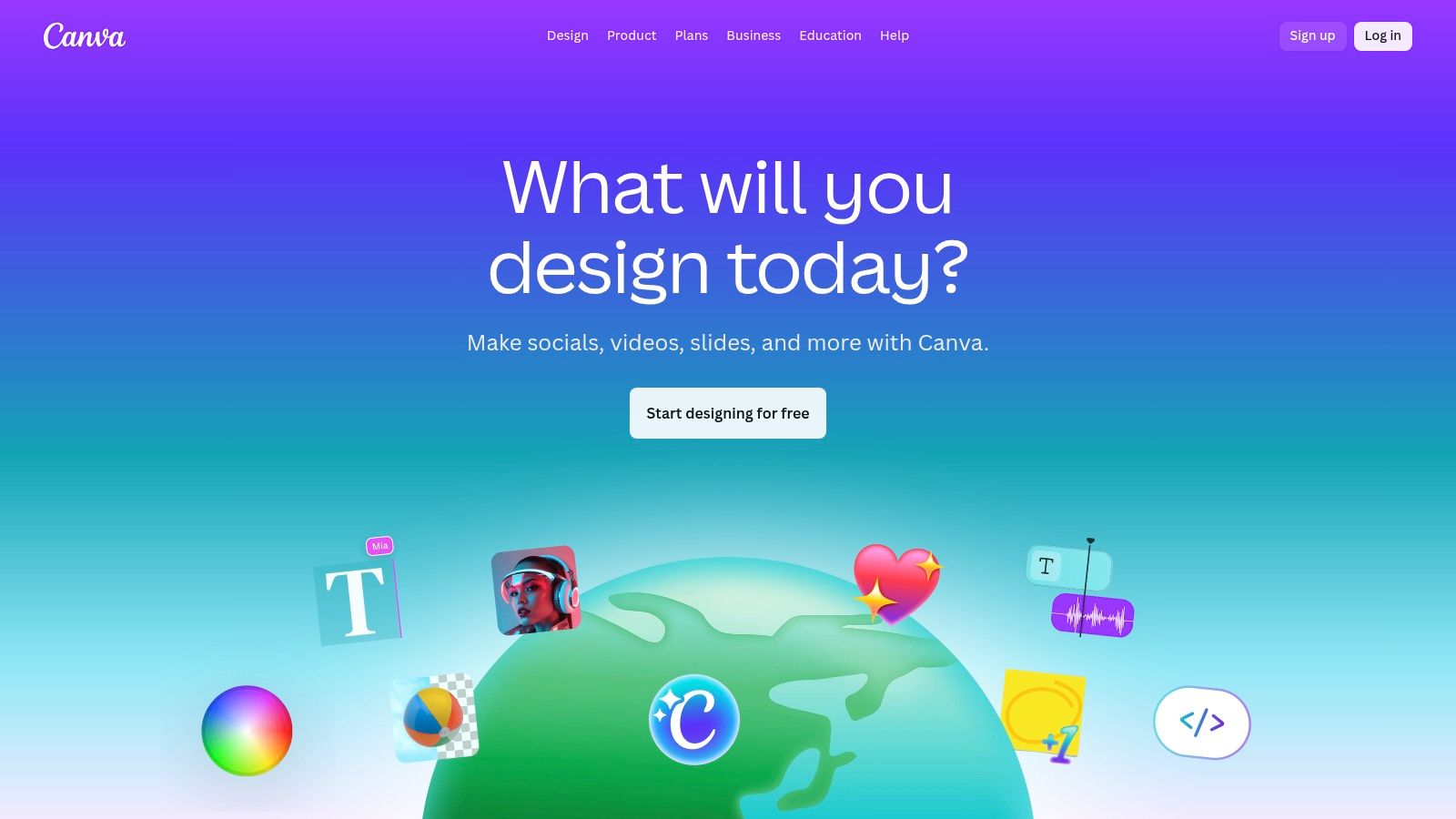 A screenshot of Canva's interface showing a work plan template with colourful charts and sections for objectives, strategy, and action plan.