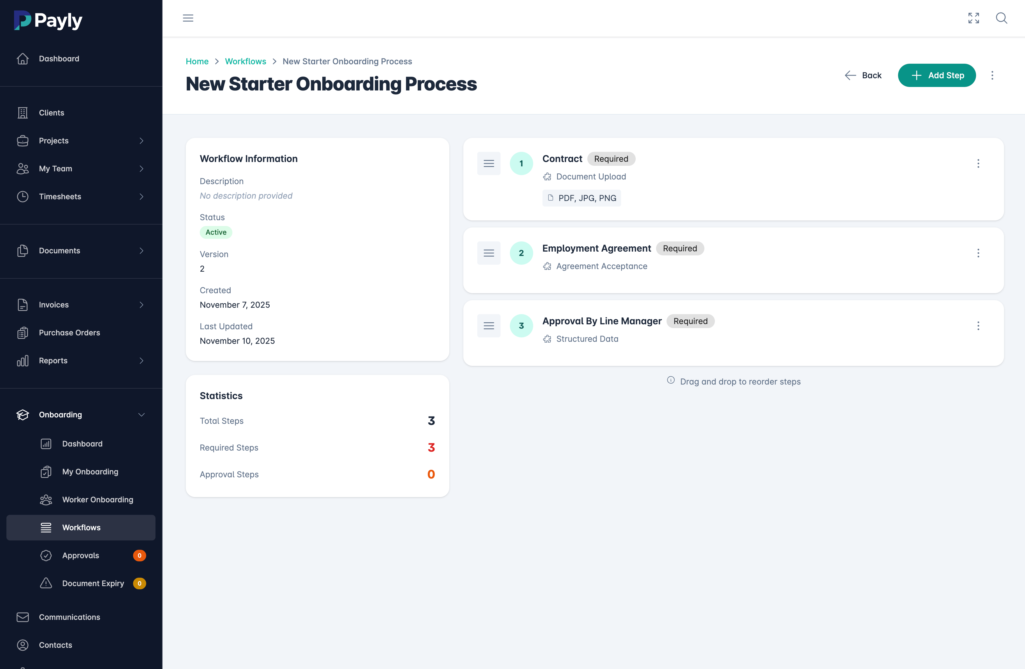 Employee onboarding software with customisable workflows and automated document collection for new hires