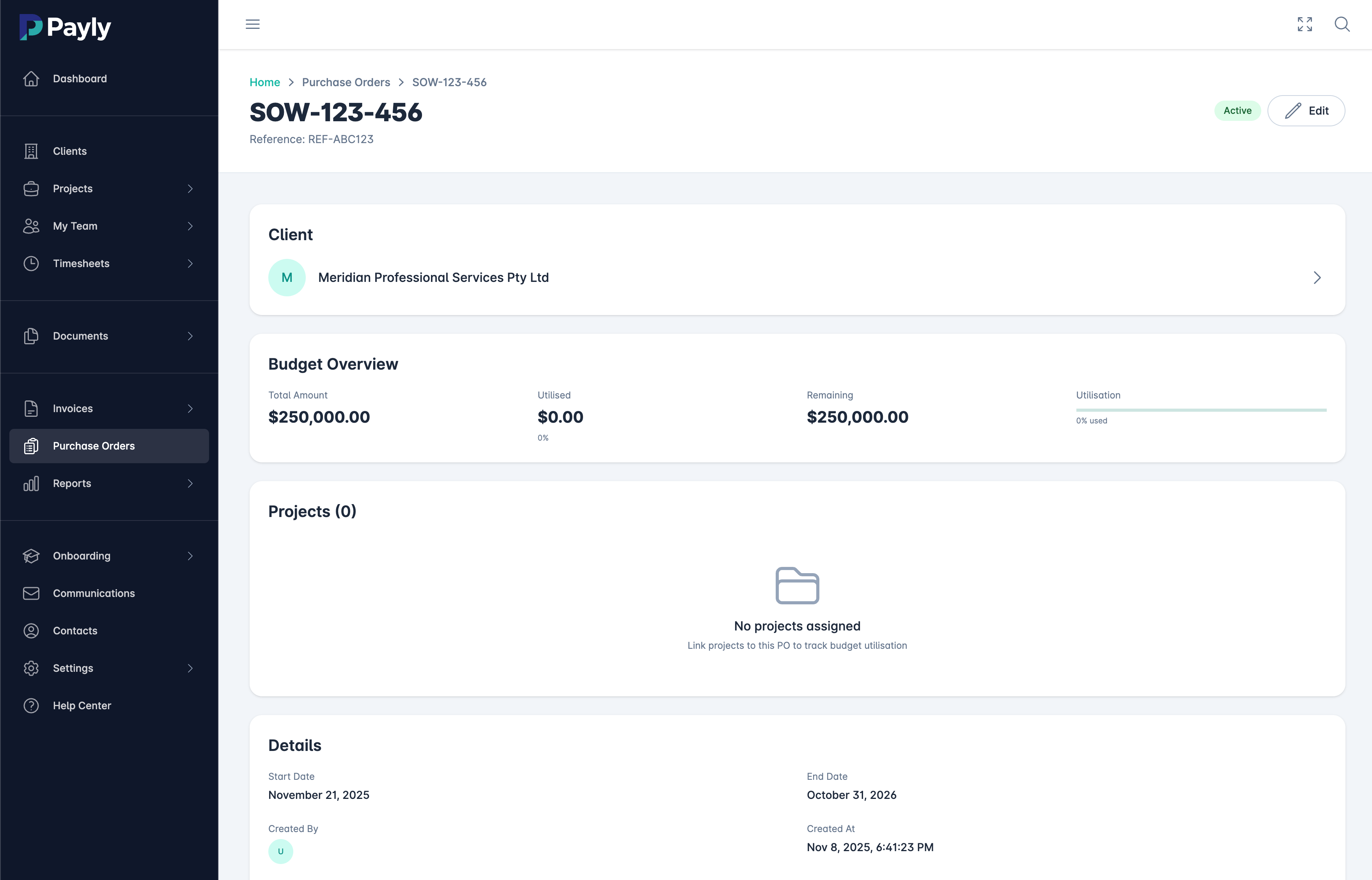 Purchase order management software showing PO creation and tracking workflow for business procurement